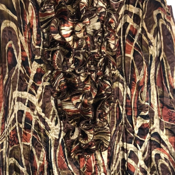 CATO WOMAN Satin Sleeveless Multi Color Brown Top Size 18/20W - Picture 7 of 14